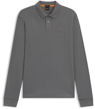 BOSS Mens Passerby Premium Cotton Polo Shirt Long Sleeve