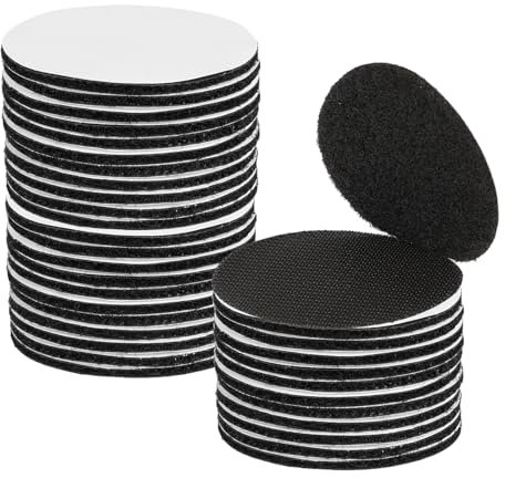 20 unidades de velcro de 5 cm redondos, puntos adhesivos de velcro, cinta de velcro autoadhesiva, cierre de velcro de doble cara para pegar, cinta de velcro negra