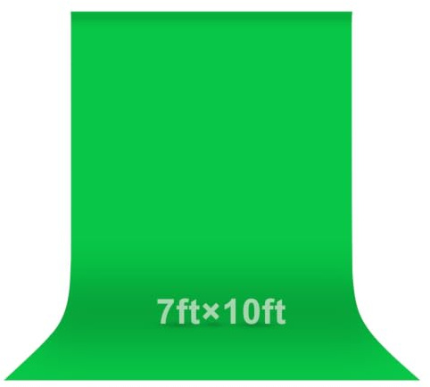 EMART Green Screen Backdrop 2.1x3m, Greenscreen Background for Photo | Polyester Green Screen Fabric Cloth, Chroma Key Greenscreen Sheet, for YouTube Zoom Meeting Video Studio Live Streaming