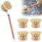 Spülbürste Holz Mit Wechselkopf, Spülbürste Holz Im 4er Set, Spülbürste Küchenbürste Mit Naturfaser, Abwaschbürste Mit 3 X Ersatzkopf, Topfbürste Aus Naturfaser Mit Austauschbarem Kopf, Für Küche