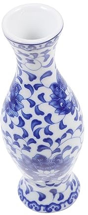 BESTYASH Vase Céramique Bleu Peint Main Vase Décoratif Chinois pour Décoration Intérieure Bureau Style Vintage pour Arrangements Floraux Occasions Spéciales