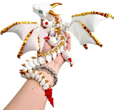 Ghjkldha Artikulierter 3D-Gedruckter geflügelter Drache, Sammelfigur mit beweglichen Teilen, Fantastische Kreatur für Schreibtisch, Theke, Schlafzimmer, Auto, Hausinnenraum, Büro