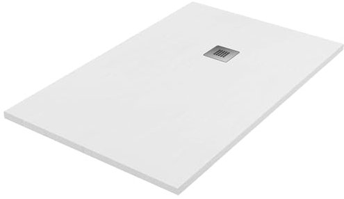 Receveur de douche en résine couleur blanche 80 x 150 cm avec grille et bonde - Showey