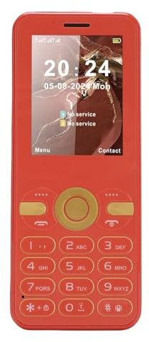 Fockety 2G Cell Phone for Seniors, 2.4in HD Screen Dual SIM Mobile Phone for Elderly, Old Phone with 1800mAh Battery, Large Buttons, 0.13MP Camera, LED Flashlight & FM Radio (Red)