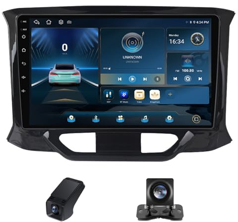 Radio Voiture pour LADA Xray X Ray 2015-2019- Radio Android 9 Pouces avec sans Fil Carplay et Android Auto Radio Commande au Volant+Caméra de Recul Prise en Charge de la Fonction BT(X1)