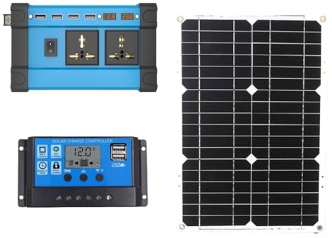 Convertisseur de véhicule 12 V vers 220 V/110 V, Panneau Solaire 18 W, contrôleur 30 A(500W12V-110V 30Acontroller)