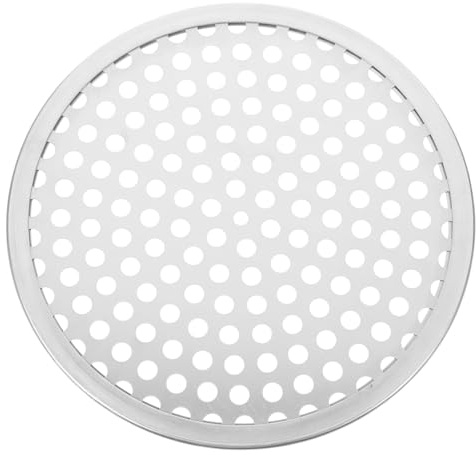 TOKIDNY Bandeja para Pizza Redonda de Acero Inoxidable Perforada, Reutilizable y Resistente para Horno, Adecuado para Cocina de Restaurante y Asados
