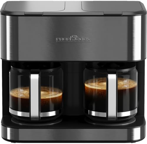ProfiCook® Doppel Kaffeemaschine | 3,6L | bis zu 32 Tassen | 2 getrennte Brühsysteme | Edelstahlgehäuse | Nachtropfsicherung | Filterkaffeemaschine | 2000W | Coffee Machine | PC-KAD 1308 dark-inox