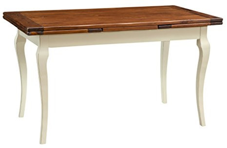 Biscottini Esstisch ausziehbar Made in Italy 140x80x80 cm | Esstisch Holz massiv | Küchentisch ausziehbar