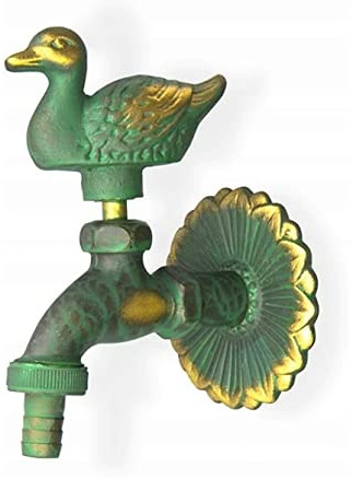 MD technic Nostalgischer Wasserhahn mit Antikem künstlichem Erscheinungsbild Entenmotiv für den Außenbereich Garten, Auslaufhahn (1)