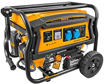 Ingco Ge35006es Generador De Energía De Gasolina 3,5 Kw 4 Tiempos 208 Cc Con Ruedas