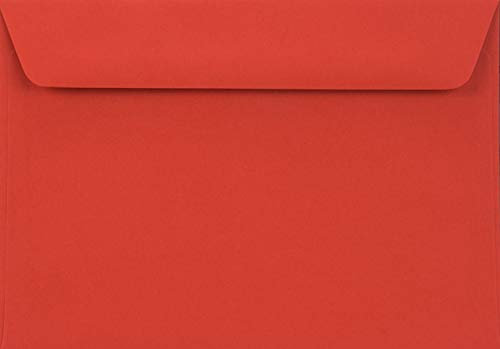 Netuno 500 Umschläge Rot DIN C6 114x 162 mm 90g Burano Rosso Scarlatto rote Briefumschläge Papier festlich für Einladungskarten Hochzeitskarten Geburtstagskarten Einladungsumschläge Rot envelope red