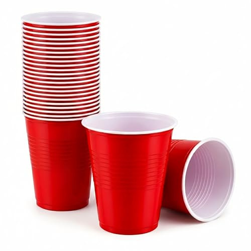 Ayn Al Madina 16oz Pack of 200 - Beer Glasses - Disposable Recyclable & Reusable – Drinking Cups for Parties & All Types of Events – Sturdy & Waterproof