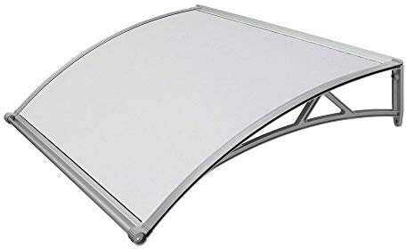 BIACCHI P1327033 Marquise en Polycarbonate satiné Opale, 120 x 98 cm, Support Gris ABS, Gris