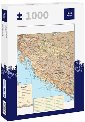 Lais Puzzle Physische Landkarte Kroatien 1000 Teile