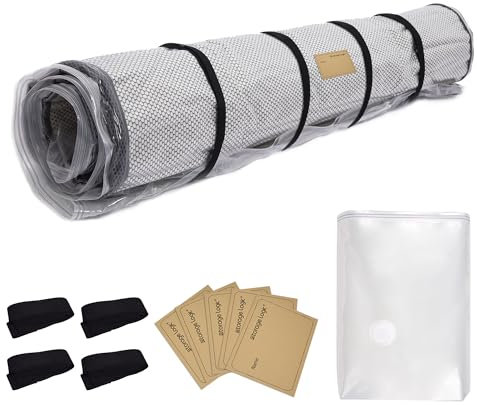 Foam Mattress Vacuum Bag (Queen/Full/Full-XL) with Straps and Name Tags, Moving, Sealable Bag for Mattresses, Double Zip and Leakproof Valve