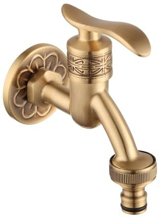 Grifo de pared retro de latón para lavadora, fregona para piscina, jardín