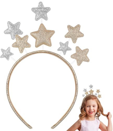 FRCOLOR Sterne Haarreif Glitzer Stern Krone Stirnband Party Kostüm Haarbänder Geburtstag Weihnachten Neujahr Party Kostüm Stirnbänder Kinder Kopfschmuck Foto Requisiten