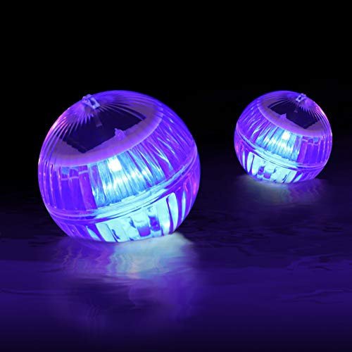 OSALADI 2Pcs Solar Schwimm Pool Lichter Farbe Ändern Schwimm Licht Bälle für Pool IP67 wasserdichte Teich Ball Nacht Licht Dekoration für Schwimmen Pool Badewanne Garten Teich Party Hause
