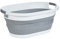 ZENO Collapsible Laundry Baskets | Foldable Laundry Basket | Wash Baskets for Laundry | Grey Pop Up Plastic Baskets | Folding Collapsible Basket for Clothes | Spacious Design & Easy To Carry