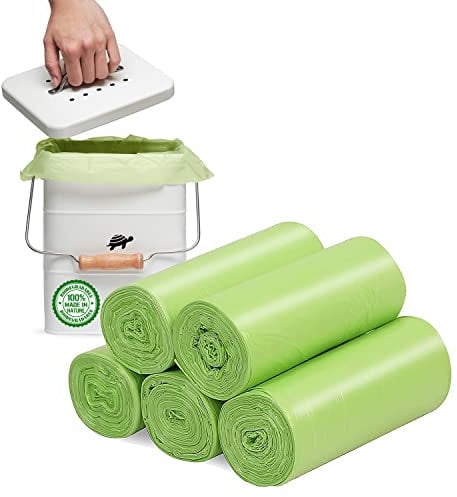 Biodegradable Bin Liner 100 Counts, 15L Small Food Waste Caddy Trash Bag Recycle 2-4 Gallon Garbage Bag, Thick Degradable Rubbish Bag Compostable For Food Household Waste In Kitchen,Office,Home,Pet