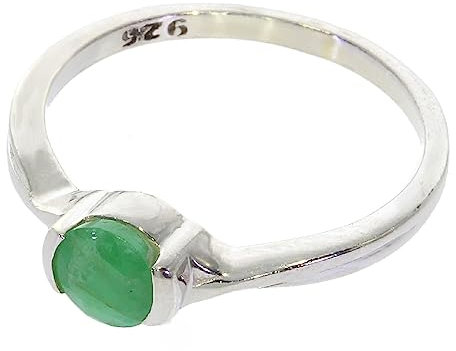 Artipol Ring mit echter Smaragd europeische Produktion franz.Stil - Schmuck silbern-rhodiniert - Ref M-43 - größe 48 (15.3)