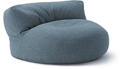 Lumaland Sitzsack Lounge | Sofa-Sitzsack 90 x 50 cm mit Rückenlehne | Flexibler Indoor Beanbag | Ergonomisch & Robust | Mit anpassungsfähiger EPS-Füllung | Waschbarer Bezug [Aqua]