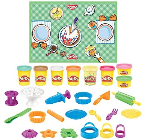 Play-Doh Kitchen Creations - Sweet Cakes Playset with 8 Colors, Playmat, Over 15 Tools