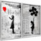 Boikal Collection Bilder Collage Wandbilder ohne Rahmen Poster Set Banksy - Balloon Girl - 2-teilig, 40 x 60 cm A2