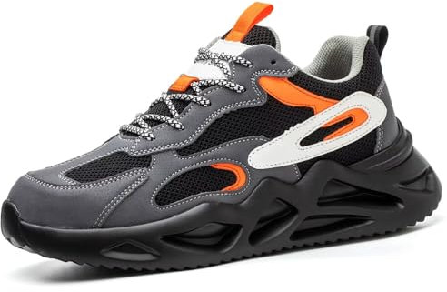 Annvia Steel Toe Cap Trainers for Men Women Lightweight Work Shoes Safety Trainers Breathable Non Slip Ladies Safety Boots Size 5 Blue 38