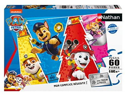 Nathan – Kinderpuzzle – 60 Teile – Die Bunte Paw Patrol – Mädchen oder Jungen ab 6 Jahren – hochwertiges Puzzle – Dicker und robuster Karton – Abenteuer – 86186