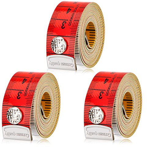 Schneidermaßband Maßband zum Nähen weiches Doppelskala 150 cm/60 Inch Bandmaß mit Knopf, Körper-und Umfangmaßband (3 Stück)