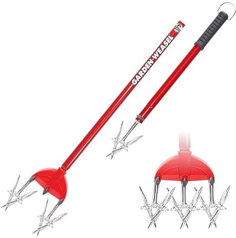 Garden Weasel 91206 Cultivateur Rotatif et motoculteur Manuel 2 en 1, pour aérer, désherber, cultiver, Planter, réensemencer, Outil de réensemencement de pelouse