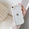 QLTYPRI Case for iPhone SE 2022 / SE 2020, iPhone 8/7, Cute Curly Wave Frame Clear Case for Girls Women, Transparent Soft Silicone TPU Bumper Shockproof Phone Cover - White