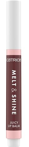 Catrice Melt & Shine Juicy Lip Balm 100 Sunny Side Up, Catrice Lippenbalsam in dunklem Braun, feuchtigkeitsspendend, glänzend, vegan, 1,3 g