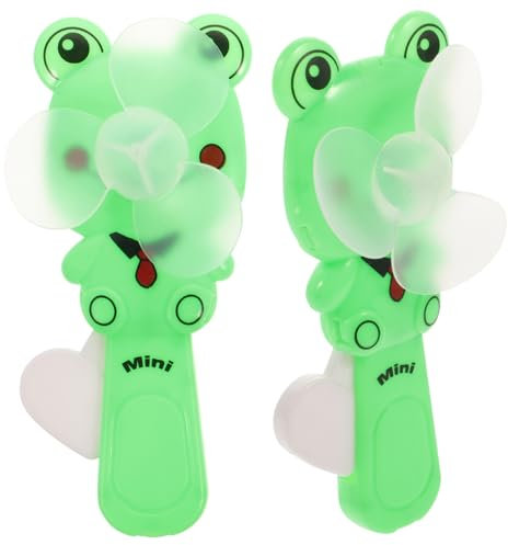 Zerodeko 2 Piezas Potente Ventilador De Mano Mini Ventilador Usb Pequeños Ventiladores Portátiles Ventilador Pequeño Emisor De Luz De Colores Aire Portátil Alumno Batería Rana