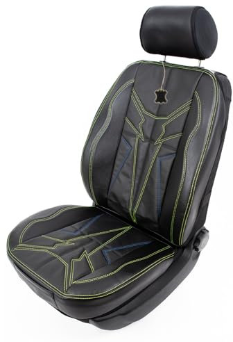 Piton Spark-Blade Leather Green-Blue Autositzschoner, Sitzschoner Auto, hermittel in der EU, universeller Sitzbezug, Sitzschutz kompatibel mit den meisten Autos und SUV