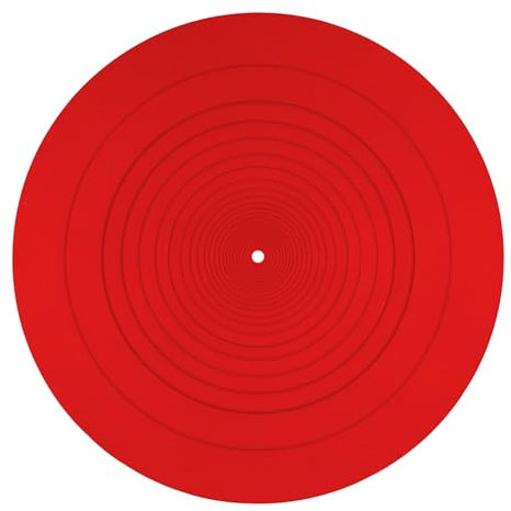 Turntable Platter Mat, 12 Inch Diameter Silicone Turntable Mat Anti-Static Anti-Slip Turntable Pad Record Player Mat LP Slipmat for Vinyl Record Mat Replacement Accessories (Red)