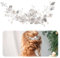 Wekuw Silber Kristall Stirnband, Blume Hochzeit Haar Rebe Perle Haarschmuck Braut Blume Blatt Kopfschmuck Haarschmuck Hochzeit Haarschmuck Kommunion, für Frauen und Mädchen (Silber)