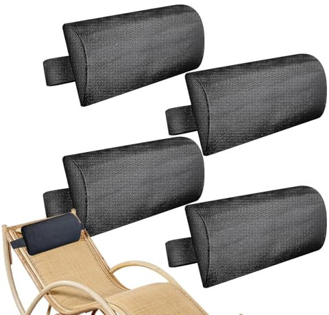 Nackenkissen Für Gartenstühle, 1/2 Liegestuhl Kopfkissen, Sonnenliege Kissen, Universelles Weiches Abnehmbares Gepolstertes Kissen Kopfkissen Mit Gummiband, Stuhlkopfkissen