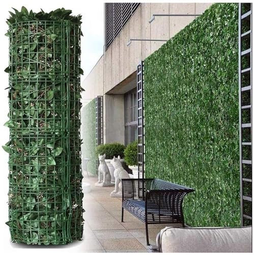 Yoeoefuo Balkon Sichtschutz Balcony Privacy Screen Künstliche Efeu Gartensichtschutz 1x1m 1x5m 1x10m Outdoor Wetterfest Seitenmarkise Gartenschutzgitter Sichtschutzmatte Sichtschutzwände(Size:1x1m)