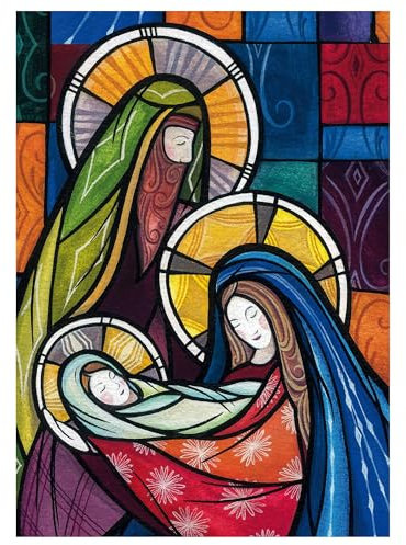 Christliche Weihnachtskarten mit Umschlag Set 10 Stück - Heilige Familie, 10er Set A6 Weihnachts Klappkarten, Kleine Weihnachtskarten mit Umschlägen, Christian Christmas Cards von Just Cards