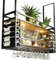 SPTZQURY Wine Rack Wall Mounted with Glass Holder, Ceiling Wine Glass Rack, 2 layer Black Industrial Metal Hanging Ceiling Shelf with Guardrails, for Bar, Kitchen, Cafe, Restaurant (black, 120cm)