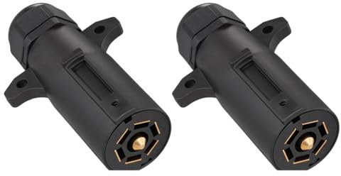 Prise de remorque à 7 broches étanche ronde à 7 broches de style camping-car Adaptateur de prise de remorque amovible à 7 broches Extrémité mâle