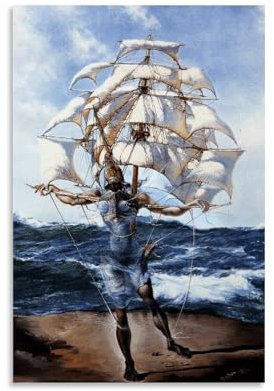YYUEQIL The Ship Salvador Dali Gemäldedruck, Poster, Kunstdruck, Wandfoto, Farbe, hängendes Bild, Familie, Schlafzimmer, Dekoration, Geschenk, ungerahmt, 20 x 30 cm