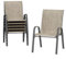 Amopatio 6er Set Gartenstühle Stapelbar, Hochlehner Stapelstühle aus Textilene und Metallgestell, Terrassenstühle Balkonstuhl mit Armlehnen Wetterfest, 60 x 72 x 96 cm, Braun