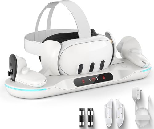 Dxldfks Auto-Clamping Charging Dock for Meta Quest 3 and Accessories Controllers