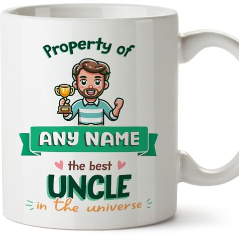 MUGFFINS Uncle Mug - in English - Property of - Funny Gift - Ceramic 11oz Mug