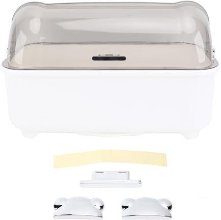 TOPINCN Organizador de Secado de Platos, Escurridor de Platos Extra Grande con Tapa, Caja de Almacenamiento de Cocina Que Ahorra Espacio para Encimera, Fondo de Drenaje