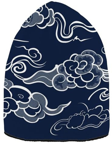 Bonnet chinois traditionnel en tricot pour homme et femme Motif nuages, Nuages Vent Chinois Traditionnel, taille unique